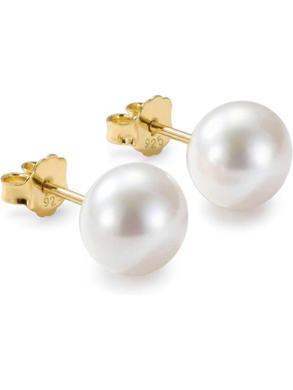 Elegant White Freshwater Pearl Stud Earrings, 5.5-11mm, Classic Jewelry Gift